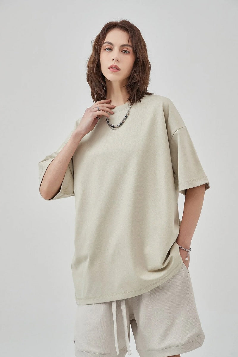 385G Loose Cotton Women T-shirt