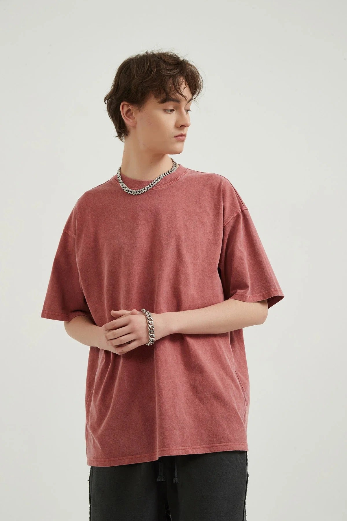 250G Loose Cotton Men T-shirt