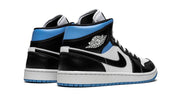 AIR JORDAN 1 MID WMNS "Black / White / University Blue"