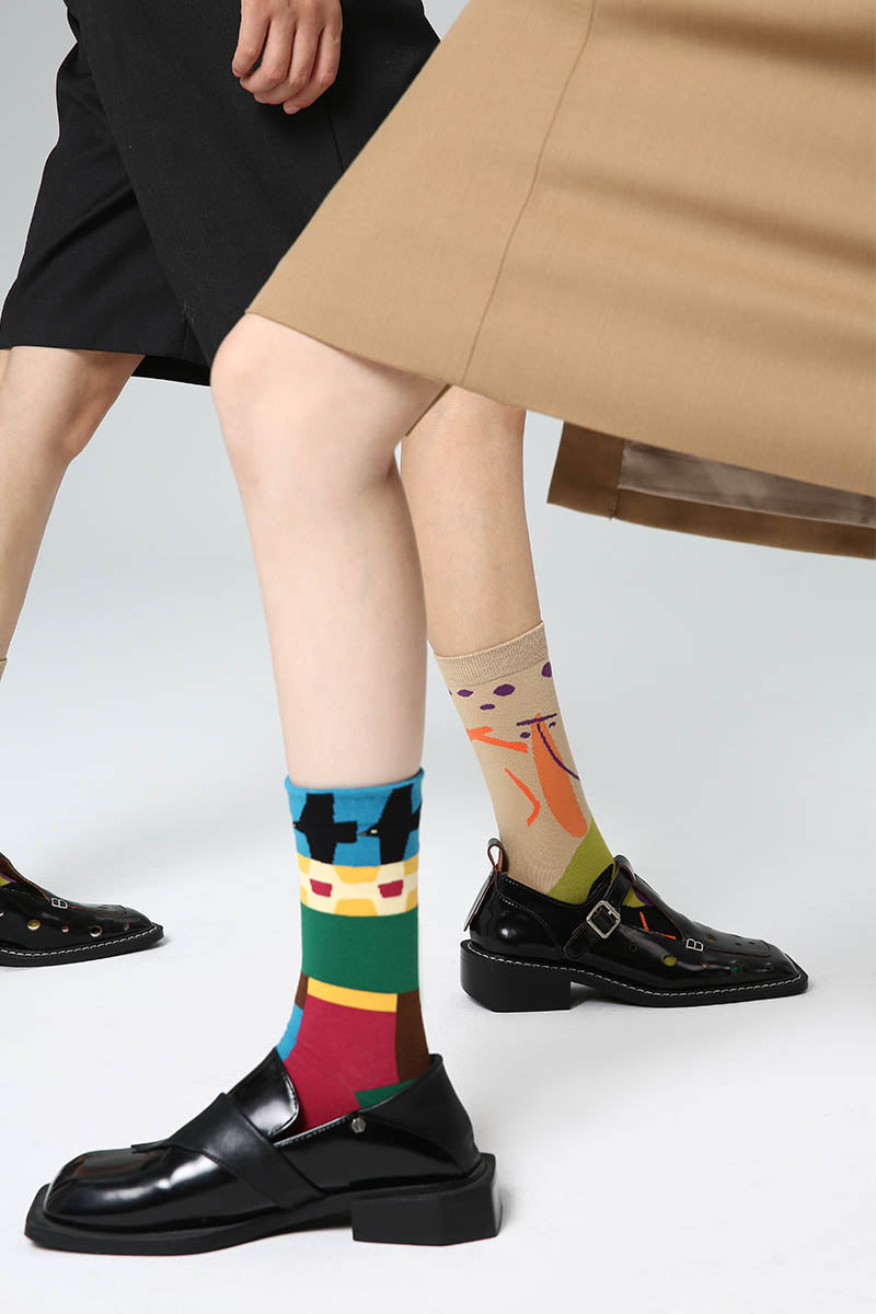 Contrast Print Women Socks