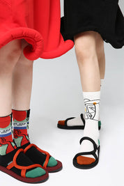 Contrast Lines Women Socks