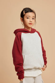 365G Color Block Cotton Kids Hoodie