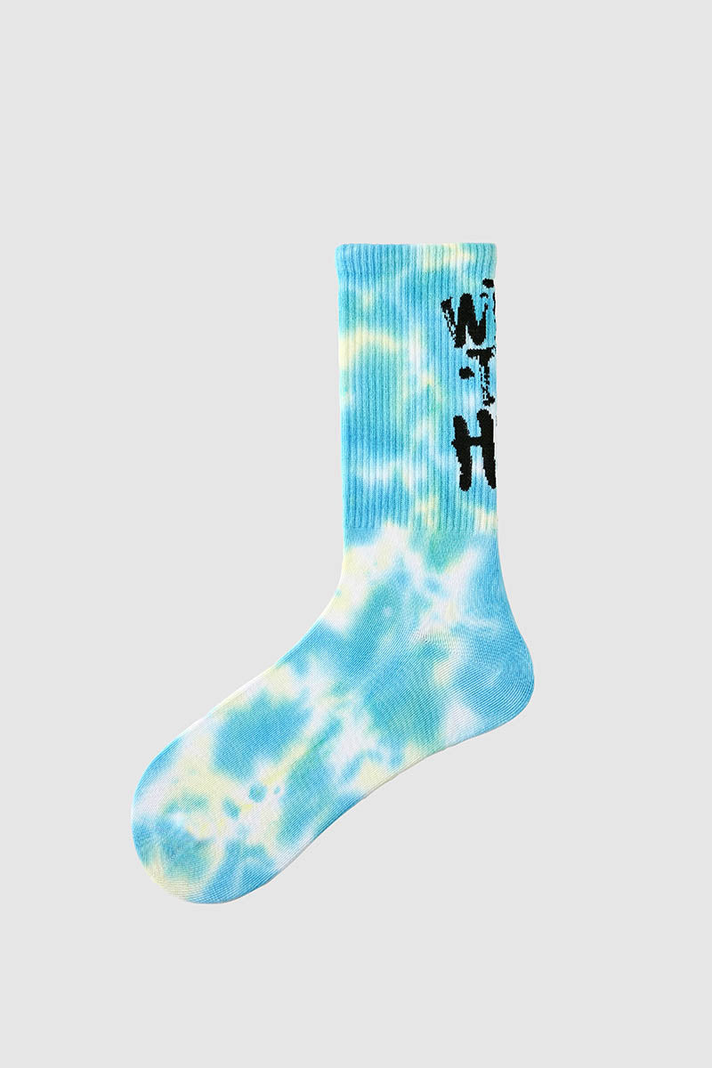 Tie Dye Printed Letter Men Socks