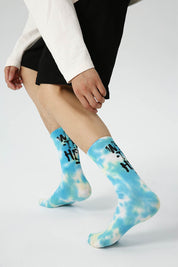 Tie Dye Printed Letter Men Socks