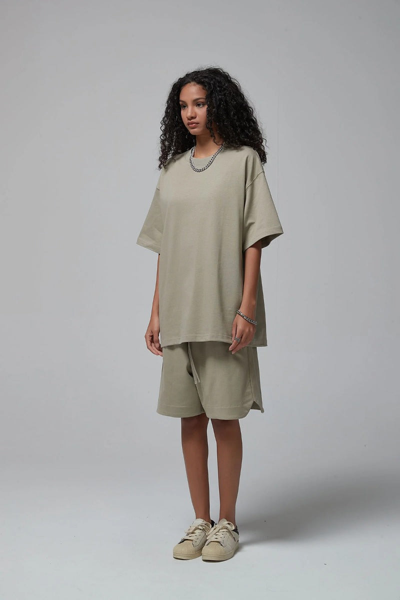 Pure Cotton Leisure T-shirt And Shorts Set