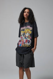 Sailor Moon Print Cotton Women T-Shirt