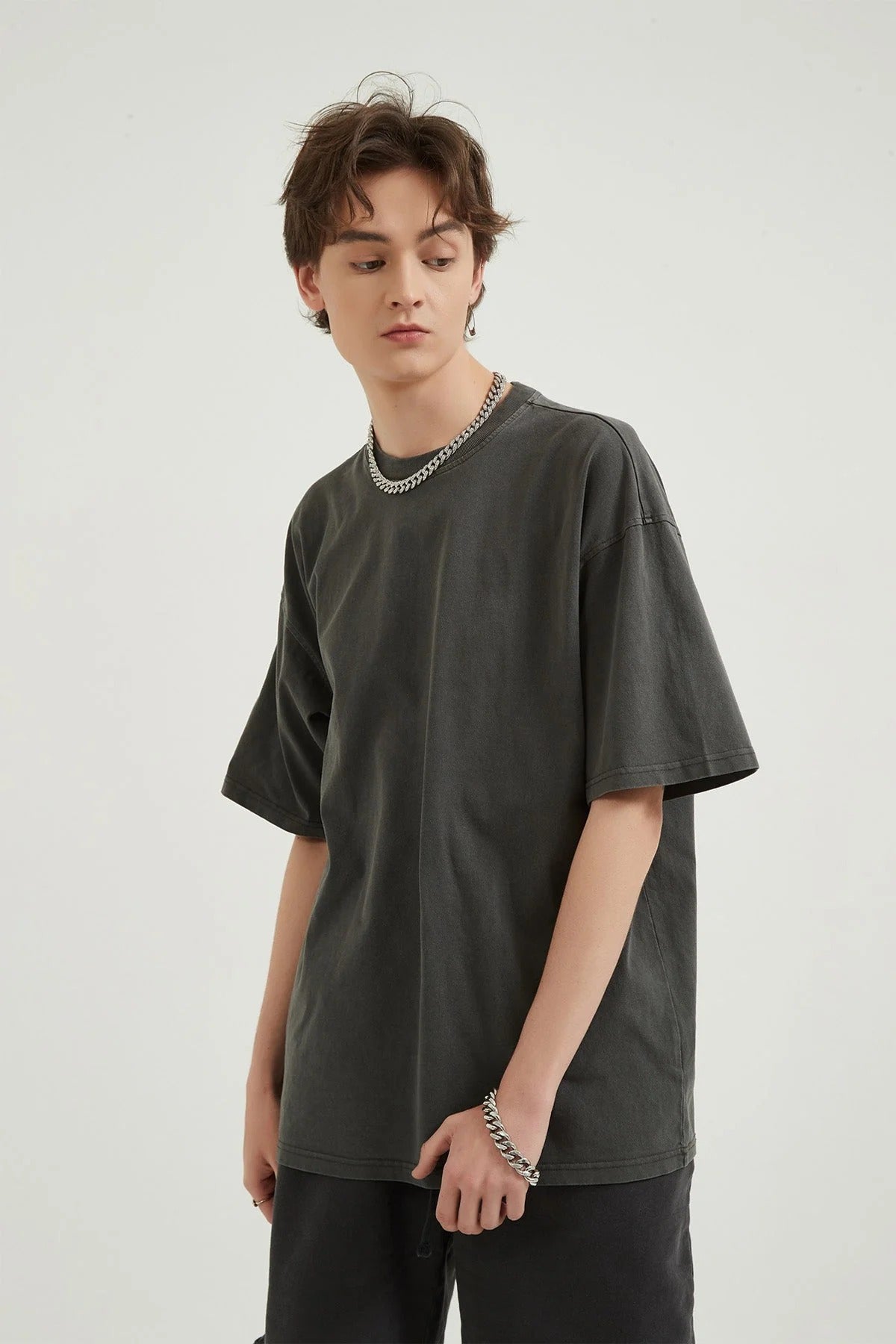 250G Loose Cotton Men T-shirt