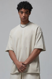 Dyed Washed Loose T-shirt And Shorts Set