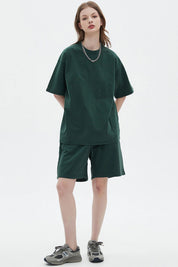 Washed Dyed Vintage T-shirt And Shorts Set