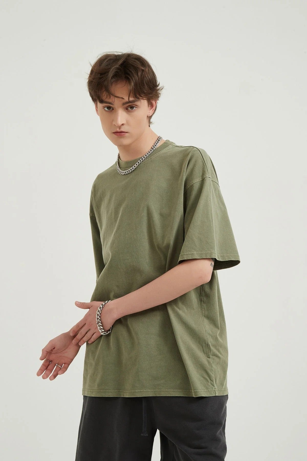 250G Loose Cotton Men T-shirt