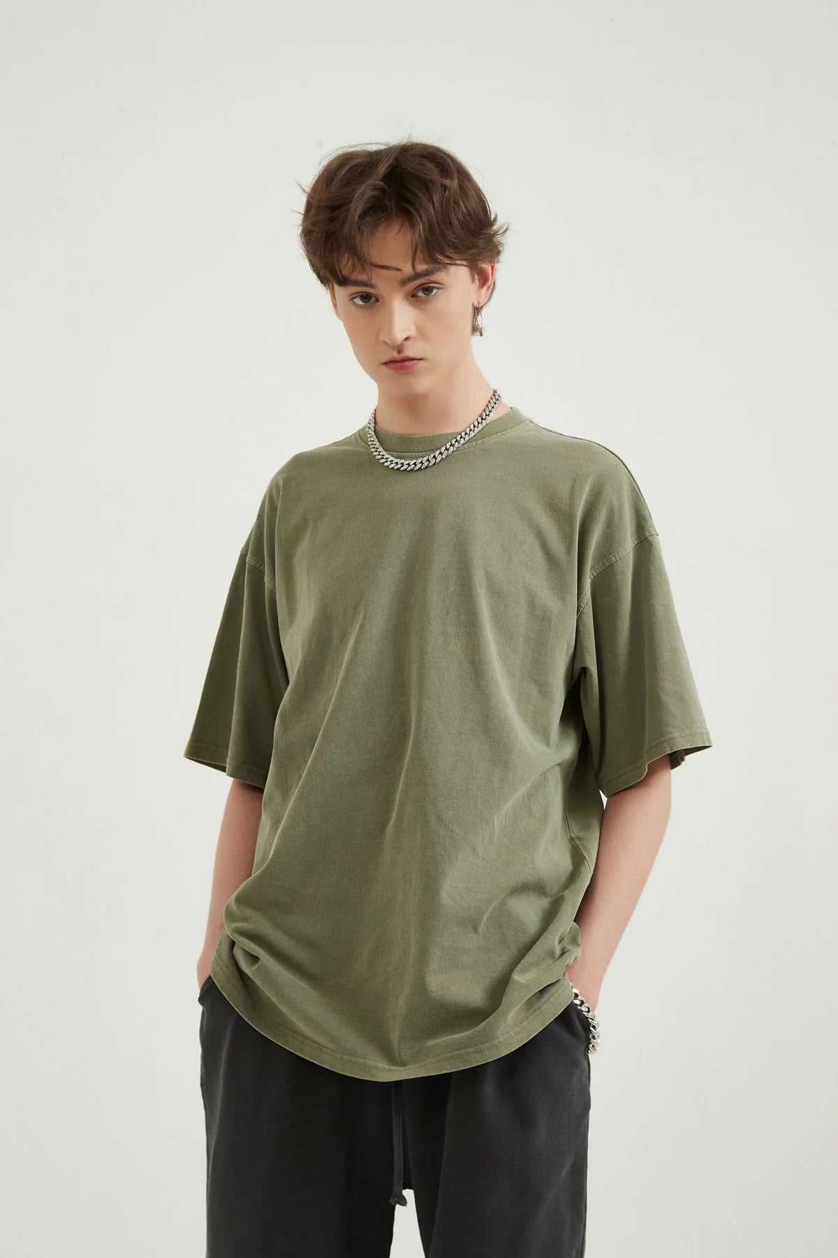 250G Loose Cotton Men T-shirt