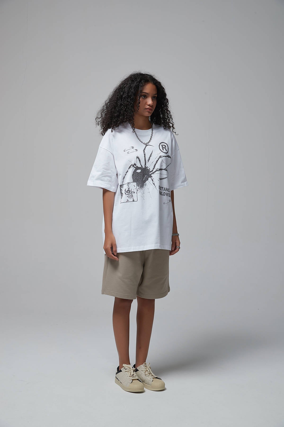 Spider Print Loose Women's T-Shirt