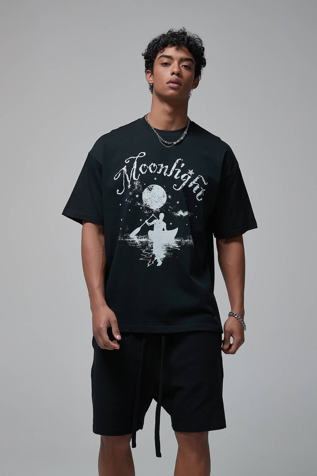 Moonlight Print Men T-Shirt