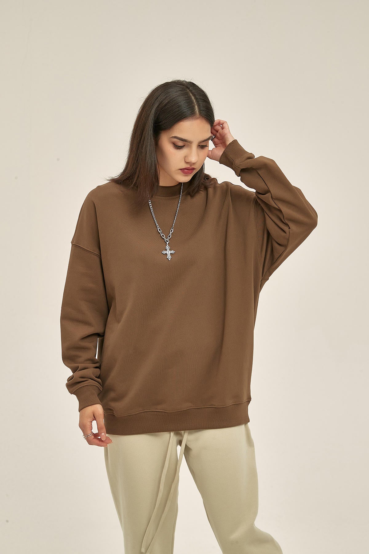 400G Heavyweight Women Long Sleeved Sweatshirt