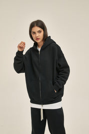 350G Fleece Zip Women Hoodie