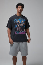 Drake Print Loose Men T-Shirt