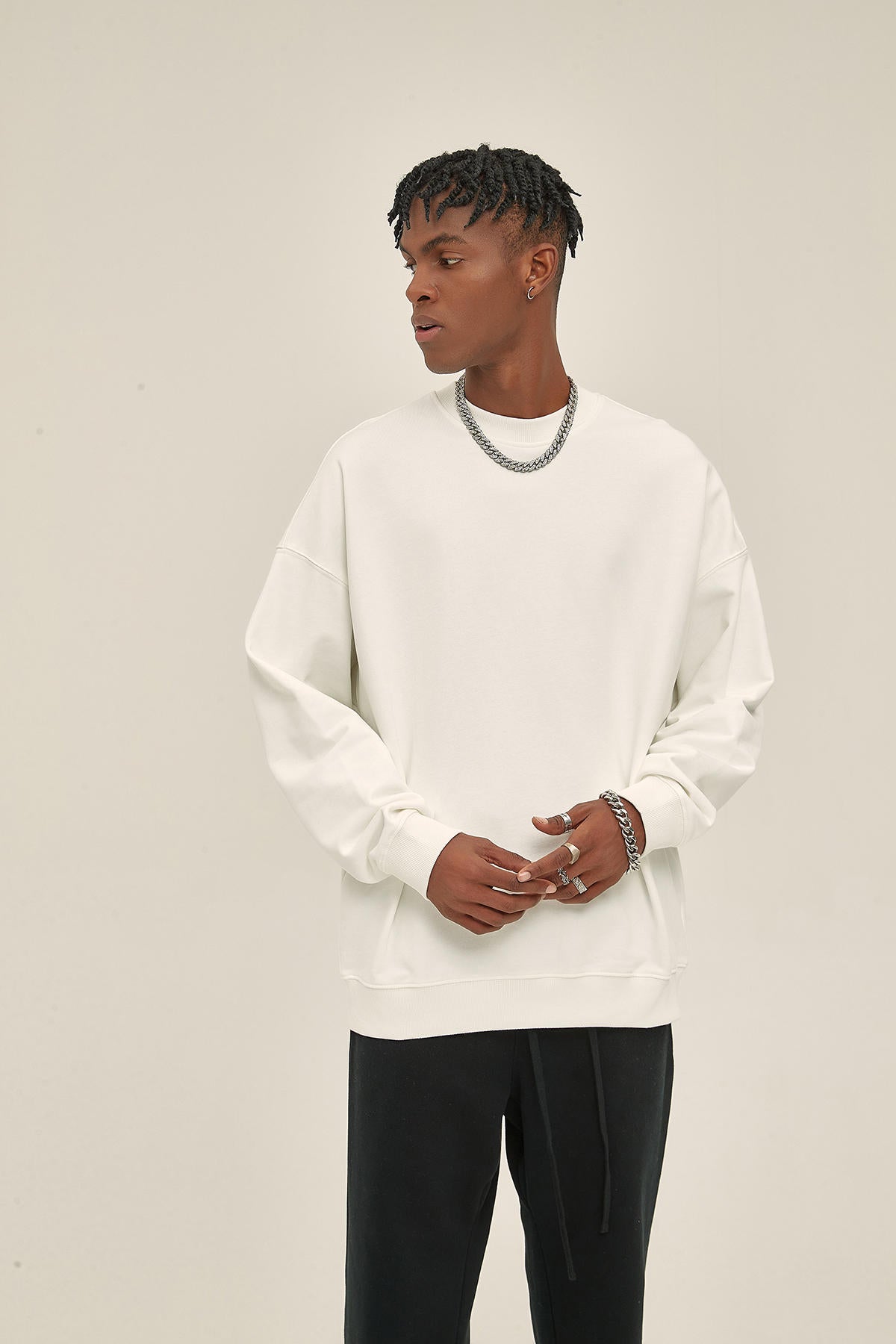 400G Heavyweight Men Long Sleeved Sweatshirt