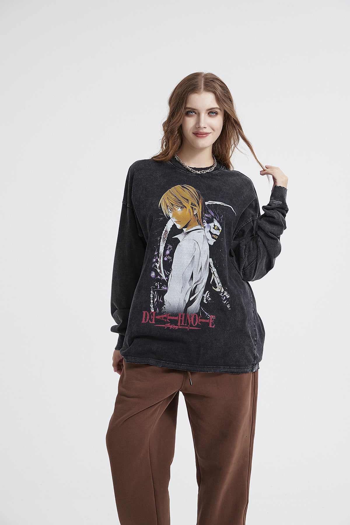 Death Note Print Women Long Sleeve T-Shirt