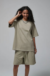 Pure Cotton Leisure T-shirt And Shorts Set