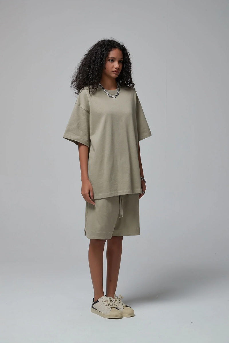 Pure Cotton Leisure T-shirt And Shorts Set