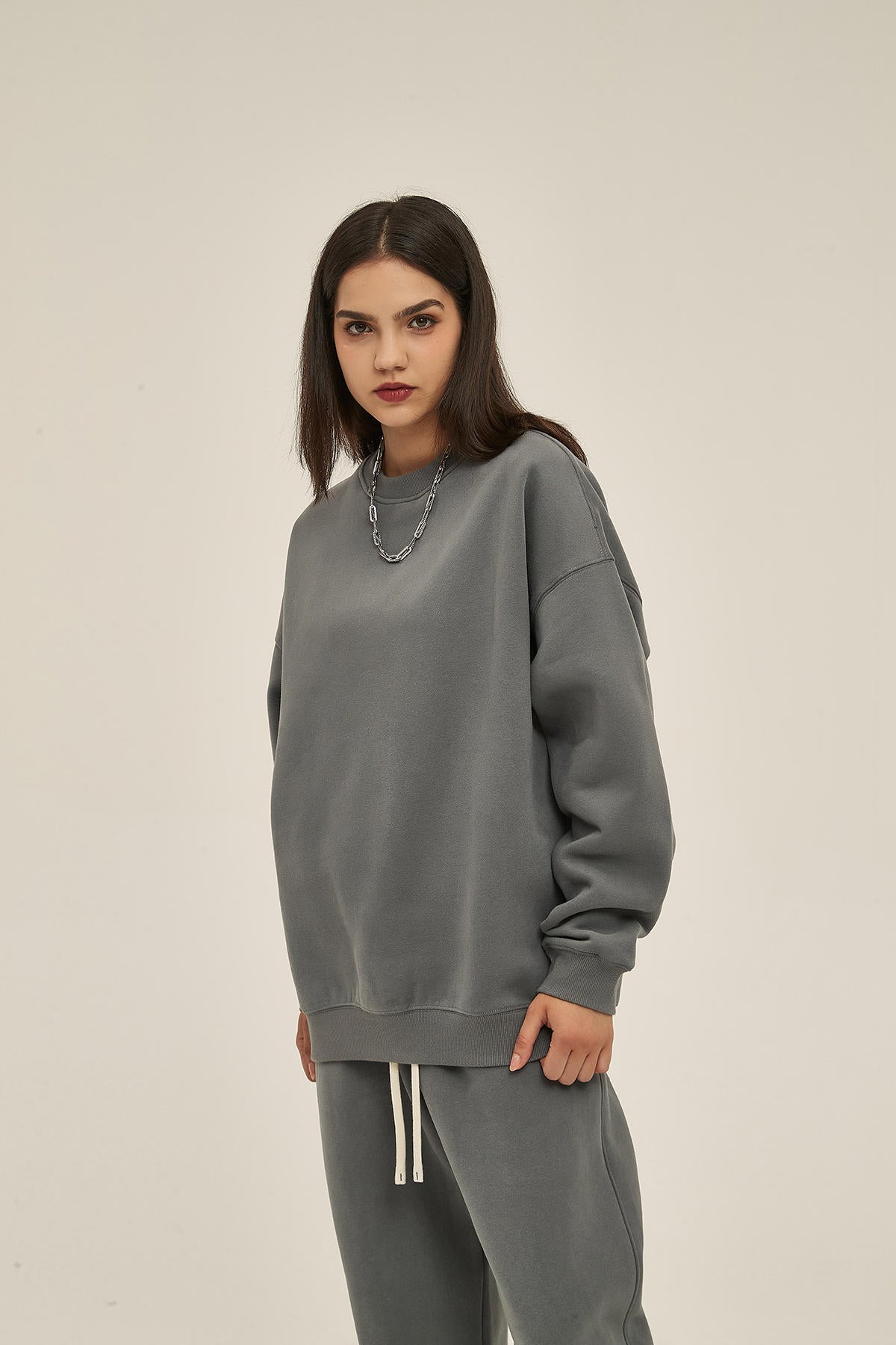 350G Fleece Women Long Sleeve Sweatshirt