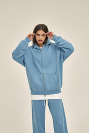 350G Fleece Zip Women Hoodie