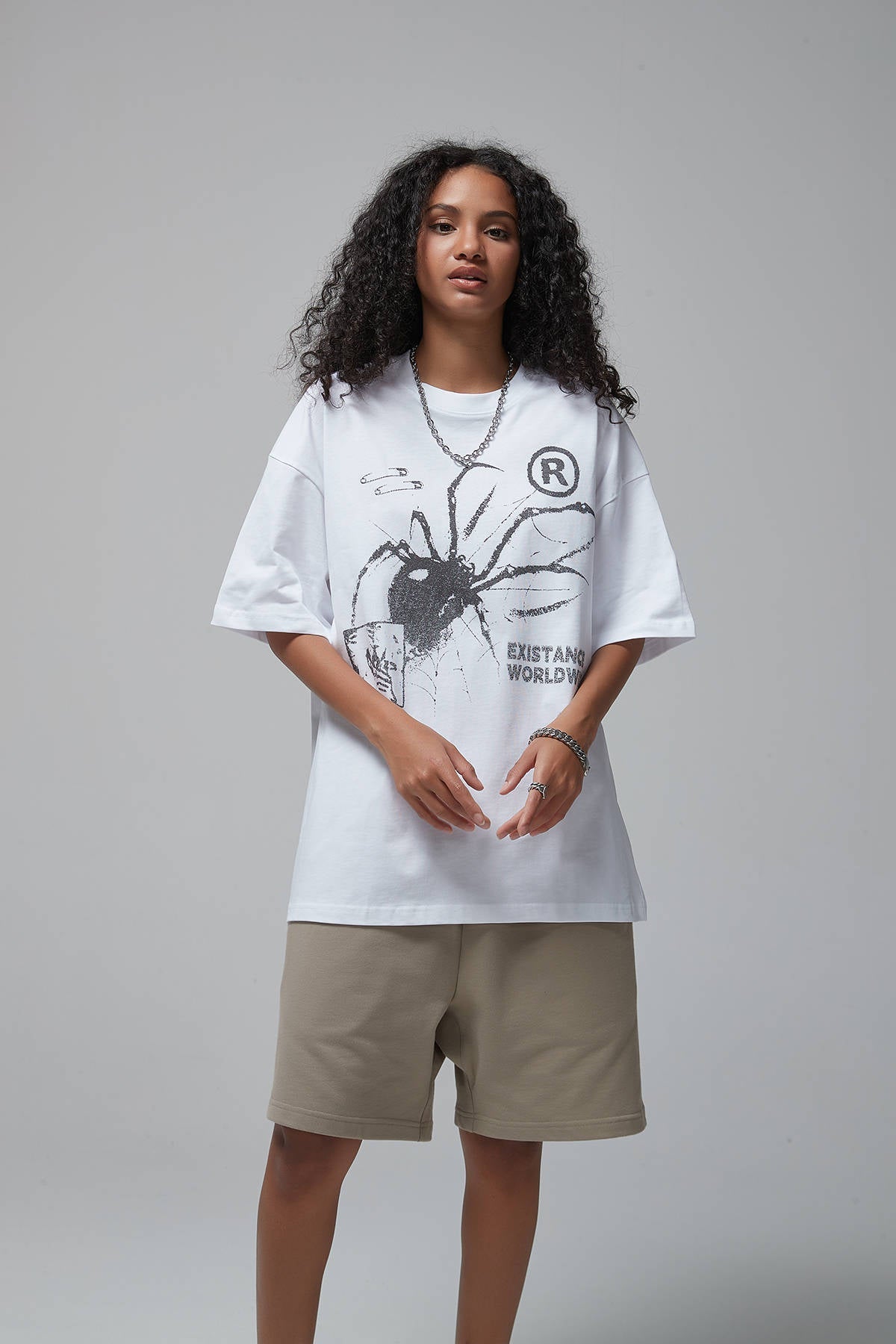 Spider Print Loose Women's T-Shirt