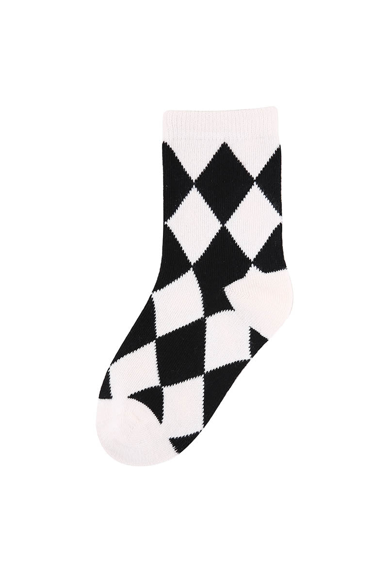 Black And White Lines Kids Socks