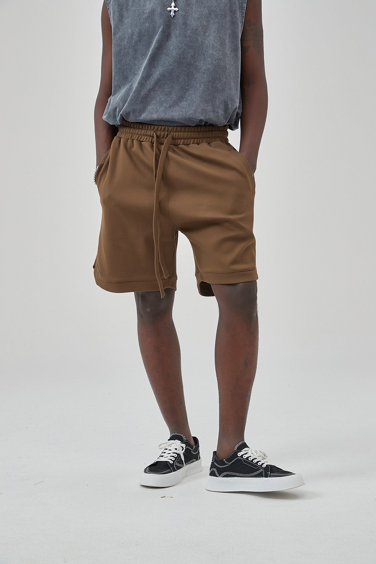 Loose Drawstring Track Men Shorts