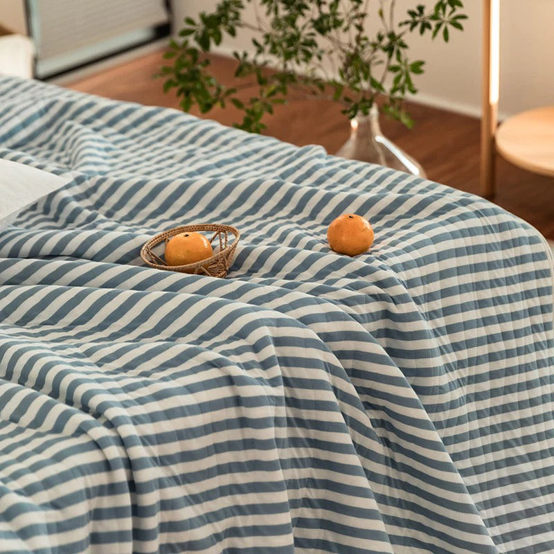 100% Cotton Striped Summer Quilt