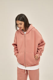 350G Fleece Zip Women Hoodie