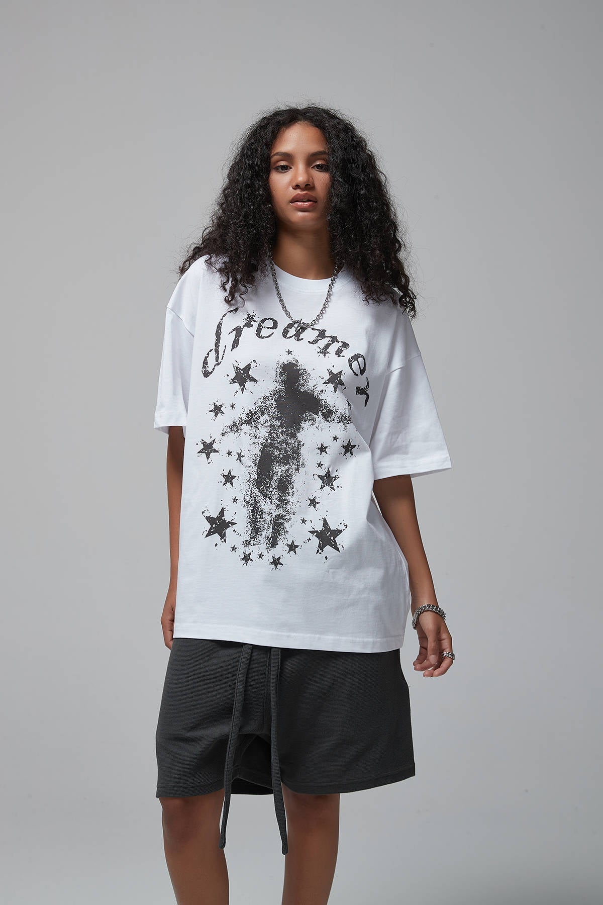 Dreamer Print Loose Women T-shirt