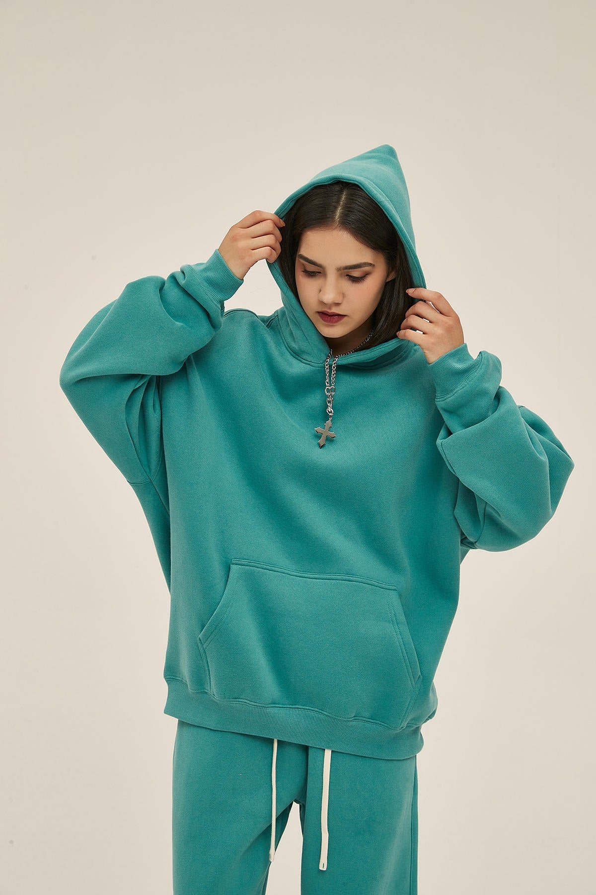 350G Loose Fleece Women Hoodie