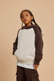 365G Color Block Cotton Kids Hoodie