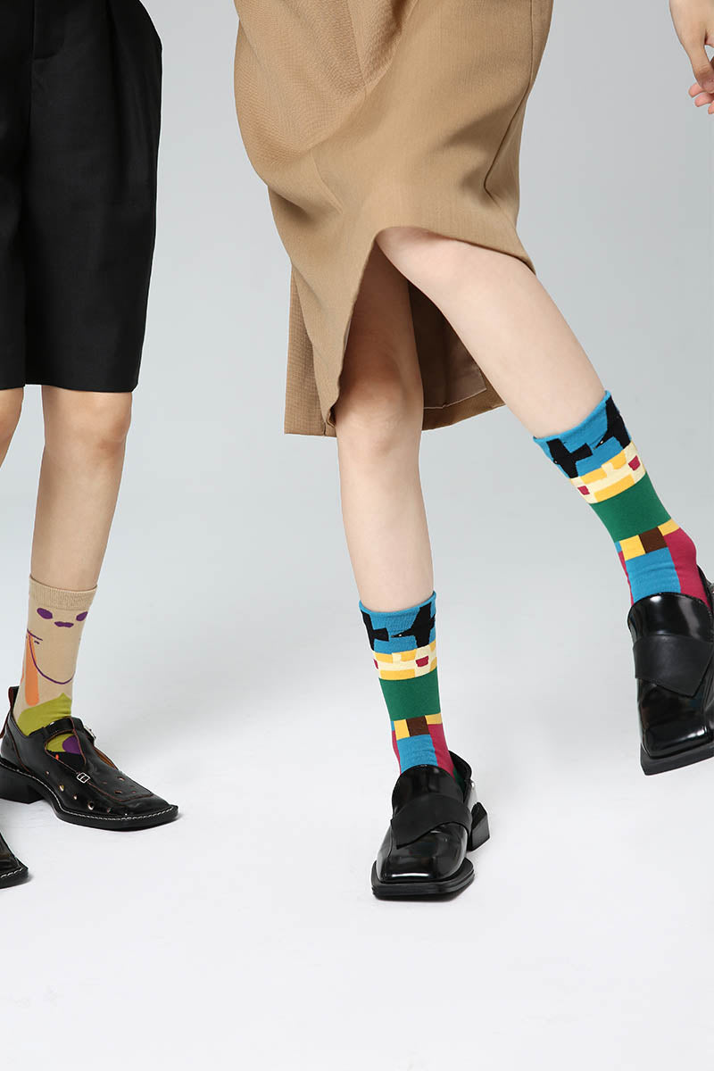 Contrast Print Women Socks