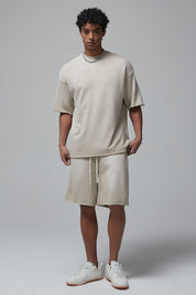 Dyed Washed Loose T-shirt And Shorts Set