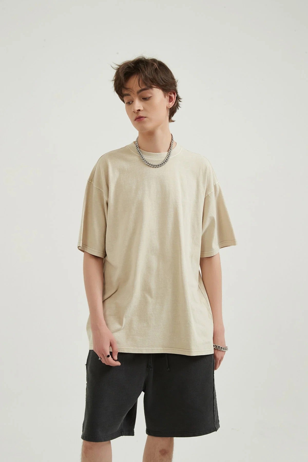 250G Loose Cotton Men T-shirt