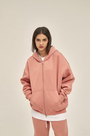 350G Fleece Zip Women Hoodie