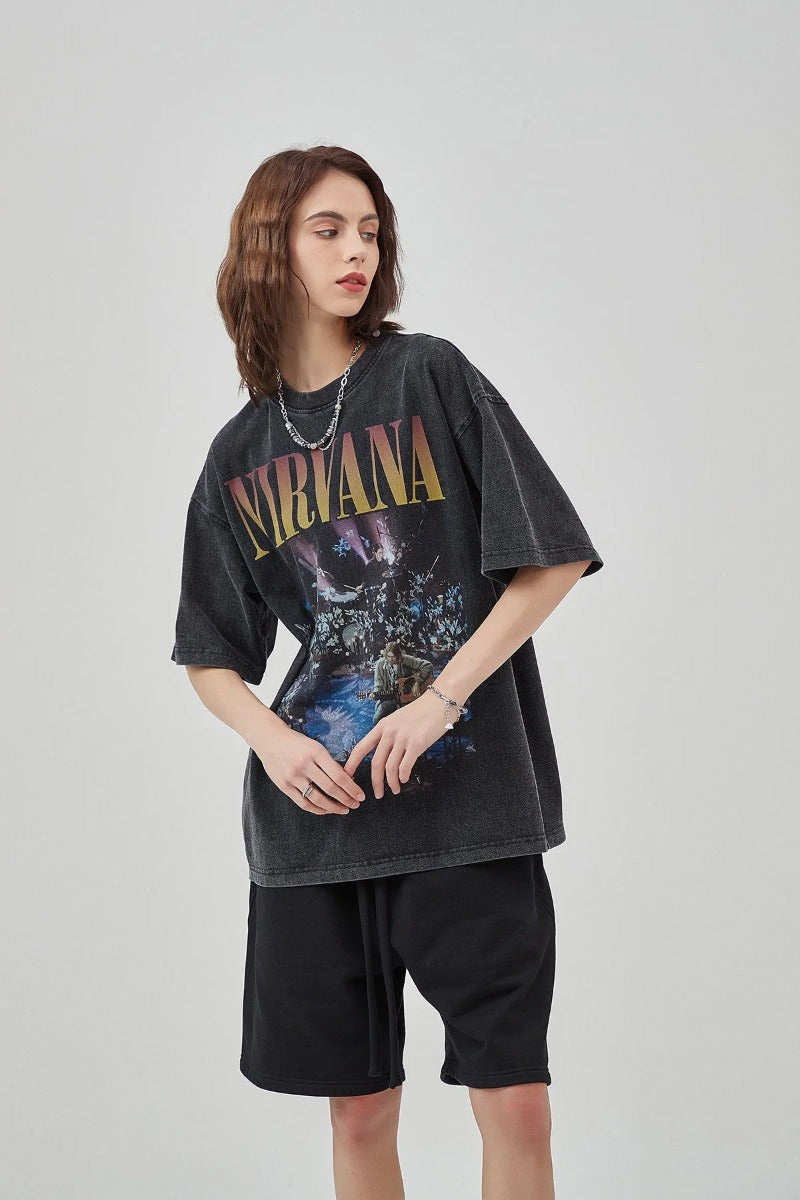 Vintage Nirvana Print Women T-Shirt