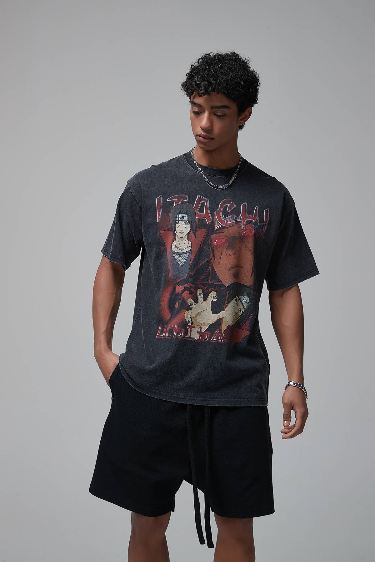 Naruto Print Cotton Men T-Shirt