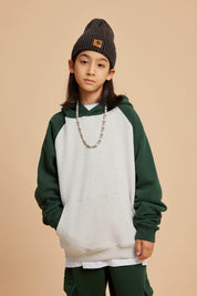 365G Color Block Cotton Kids Hoodie