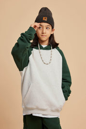 365G Color Block Cotton Kids Hoodie