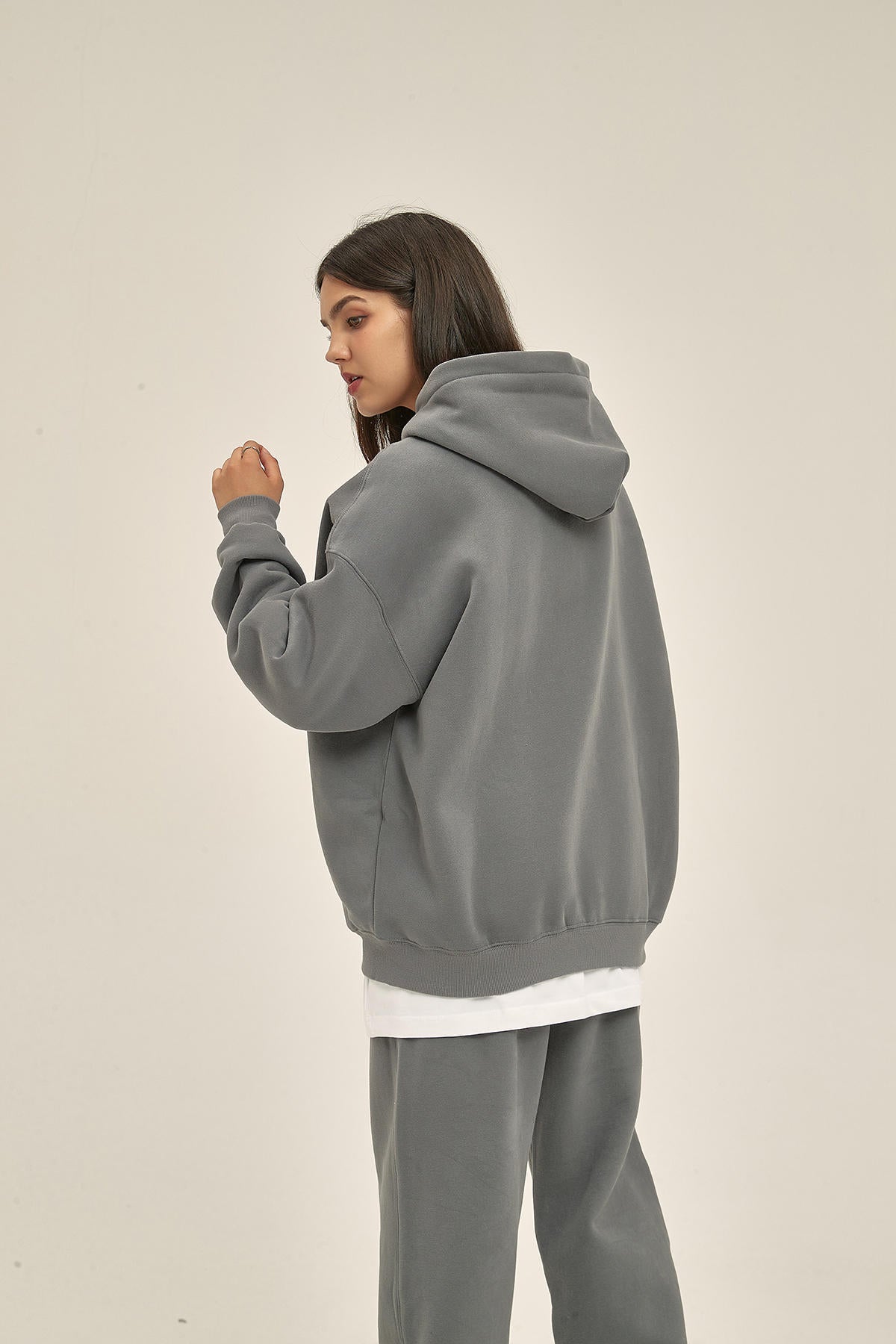 350G Fleece Zip Women Hoodie