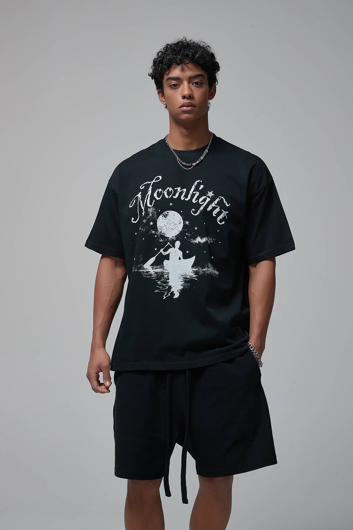 Moonlight Print Men T-Shirt