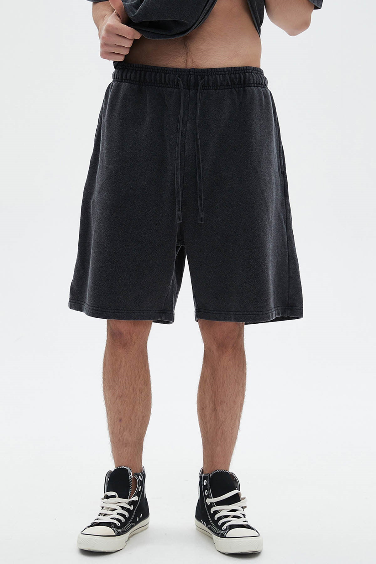 420G Loose Drawstring Track Men Shorts