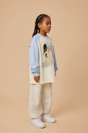 285G Printed Cotton Kids Long-Sleeved T-Shirt