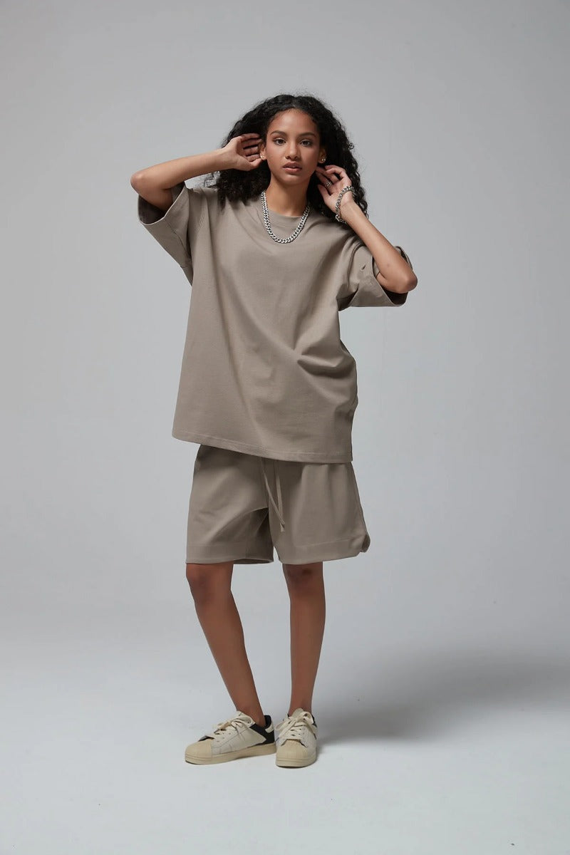 Pure Cotton Leisure T-shirt And Shorts Set