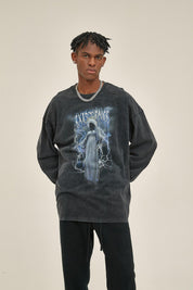 250G Berserk Print Men Long-Sleeved Sweatshirt