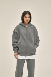 350G Fleece Zip Women Hoodie