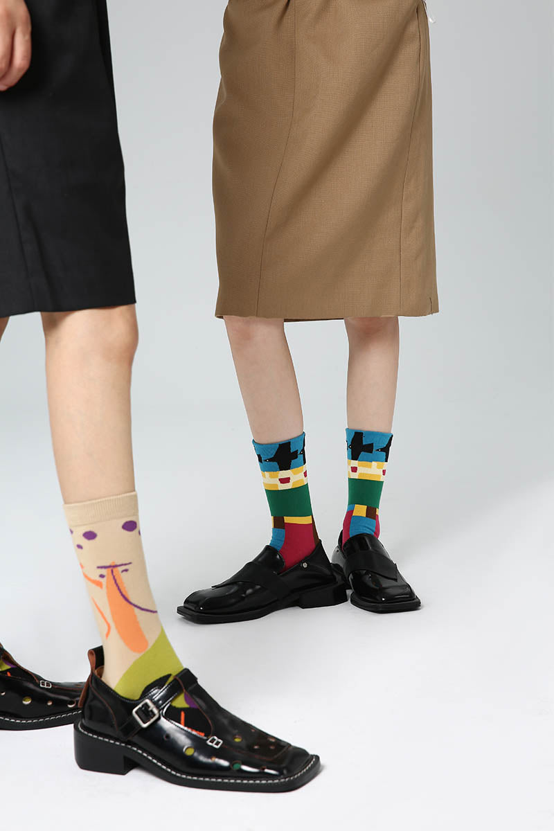 Abstract Pattern Simple Women Socks